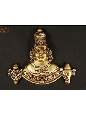 11" Brass Venkateswara as Balaji Wall Hanging