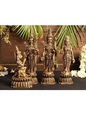 12" Lord Rama Darbar Brass Statue