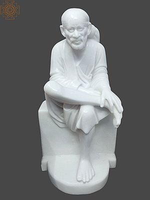 24" Sitting Sai Baba Statue in Vietnam Marble
