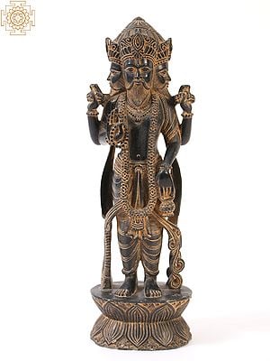 18" Brahma Black Stone Statue - God of Creation
