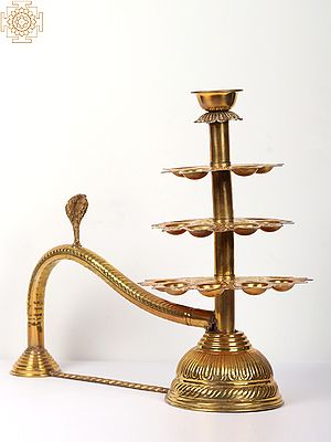 Handheld Multi Wick Aarti Lamp in Brass