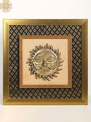 Wooden Framed Surya (Sun) | Wall Hanging