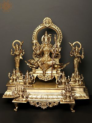 22" Devi Lalita, Sachamara Rama-Vani Savya-Dakshina Sevita | Bronze Statue