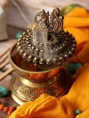 6" Brass Annam Design Dhoop Dani