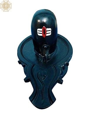Tripunda adorned Shivlinga | Black Marble Statues