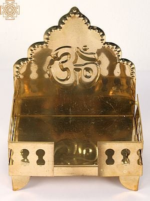 Brass Throne with Om in Center (Multiple Sizes)