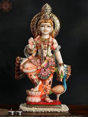 23" Superfine Goddess Radha Marble Statue