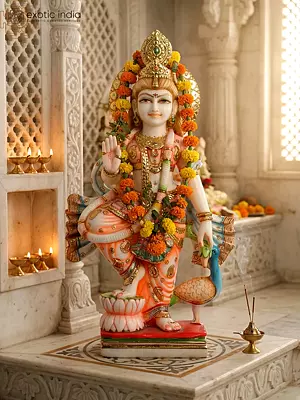 23" Superfine Goddess Radha Marble Statue