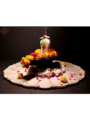 24" White Marble Tantric Plate with Serpent