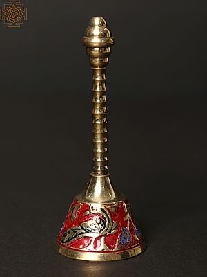 Peacock Design Brass Puja Bell