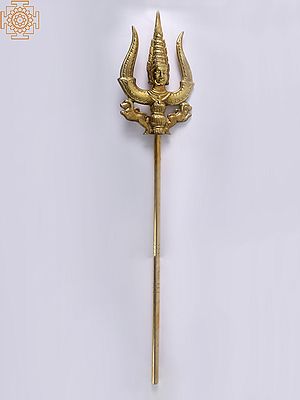 54" Brass Goddess Mariamman Design Trishul