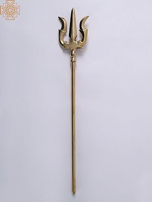 18" Lord Shiva's Trident in Brass