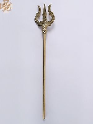 17" Lord Shiva's Trident in Brass