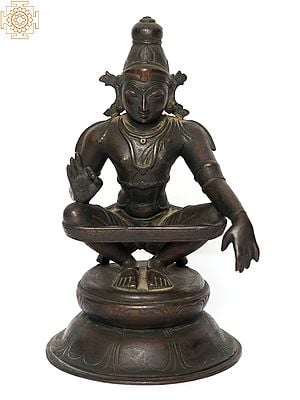 9" Lord Ayyappan Sitting In Yogapattasana | Bronze Statue