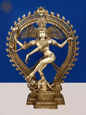 34" Large Dancing Lord Shiva (Ananda-Tandava) | Handmade