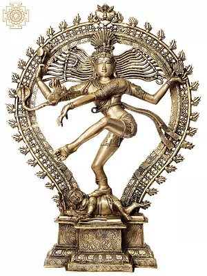 34" Large Dancing Lord Shiva (Ananda-Tandava) | Handmade