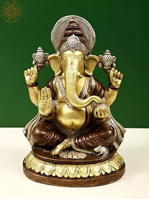 8" Lord Ganesha (Ganpathi) in Brass | Handmade | Made In India