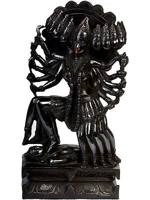 15" Beyond Mahakali’s Ferocity | Handmade Brass Statue