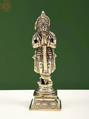 7" The Humble Hanuman In Brass | Handmade | Made In India