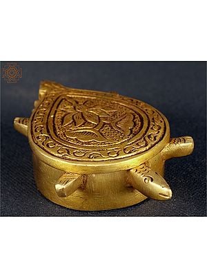 4" Handmade Turtle-shaped Box in Brass | Made in India