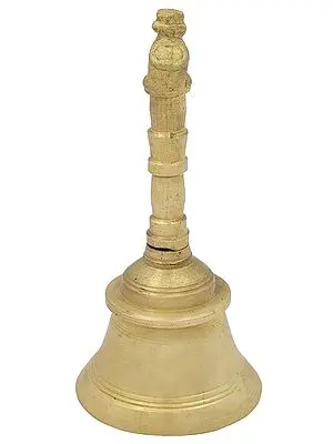 4" Nandi Handheld Bell in Brass | Handmade | Made in India