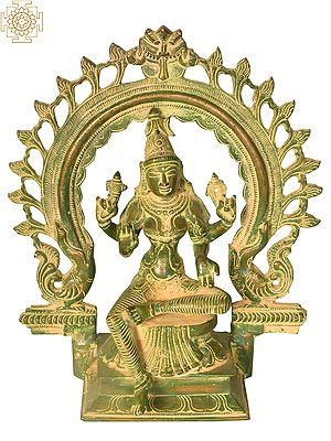 10" Brass Goddess Bhuvaneshvari Sculpture | Maa Lakshmi Statue