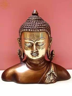 6" Buddha Bust in Brass | Handmade | Made in India