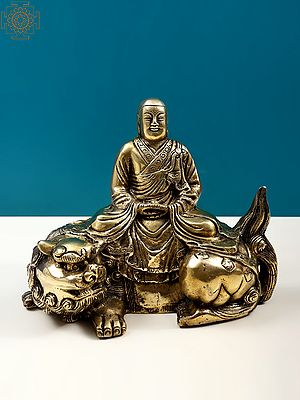 9" Brass Japanese Buddha Sculpture | Handmade Metal Statues