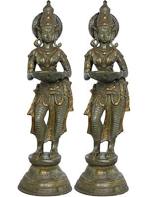 28" Deeplakshmi In Brass | Handmade | Made In India