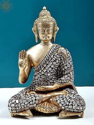 11" Blessing Buddha in Brass | Handmade | Made In India