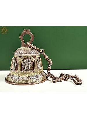 13" Lord Hanuman Temple Hanging Bell in Brass | Handmade | Made in India