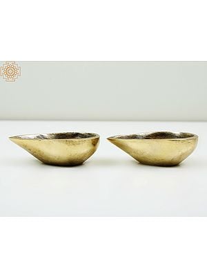 3" Small Pair of Puja Diyas In Brass | Handmade | Made In India