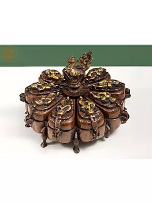 7" Baby Krishna Ritual Box with Lids In Brass | Handmade | Made In India