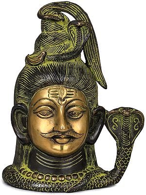 7" Brass Lord Shiva Head | Handmade | Made in India