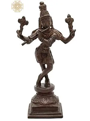6" Cosmic Form of Lord Krishna In Brass | Handmade | Made In India