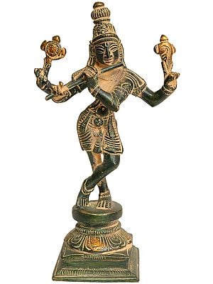 6" Cosmic Form of Lord Krishna Idol in Brass | Handmade | Made in India