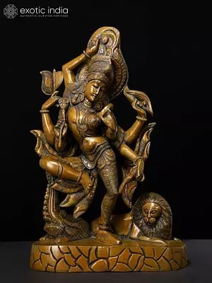 16" Dancing Ardhanarishvara (Shiva and Parvati) In Brass | Handmade | Made In India