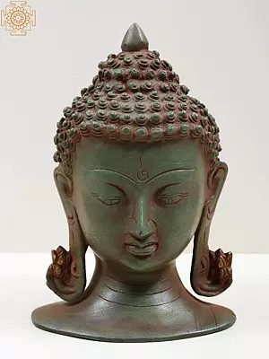 8" Lord Buddha Head In Brass