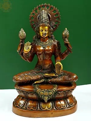 19" Goddess Lakshmi in Abhaya Mudra In Brass