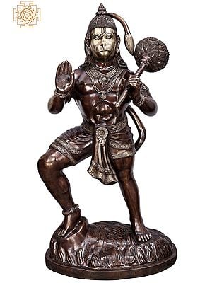 66" Large Size Standing Lord Hanuman In Brass | Handmade | Made In India