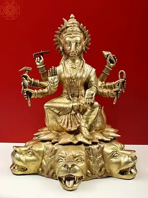 19" Goddess Of Darkness - Devi Varahi in Brass | Handmade | Made In India