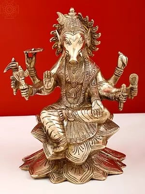8" Goddess Varahi In Brass | Handmade