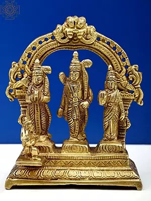 6" Rama Darbar Sculpture in Brass | Handmade