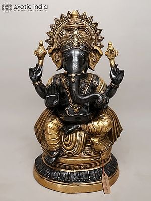 35" Large Size Ganesha Brass Statue | Handmade | Made In India