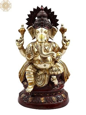 35" Large Size Ganesha Brass Statue | Handmade | Made In India