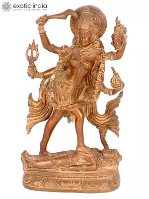 9" Goddess Kali Brass Statue | Handmade Spiritual Home Decor