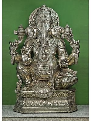 65" Large Wooden Ganesha