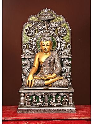 30" Wooden Bhumisparsha Buddha