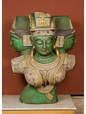 30" Wooden Devi Bust