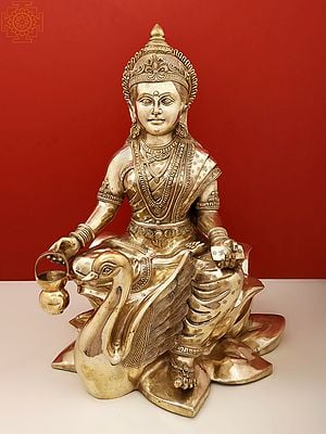 26" Brass Goddess Gayatri Devi